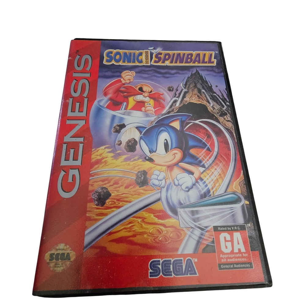 Sega Genesis Sonic Spinball Video Game Cartridge with Original Case NTSC 1993